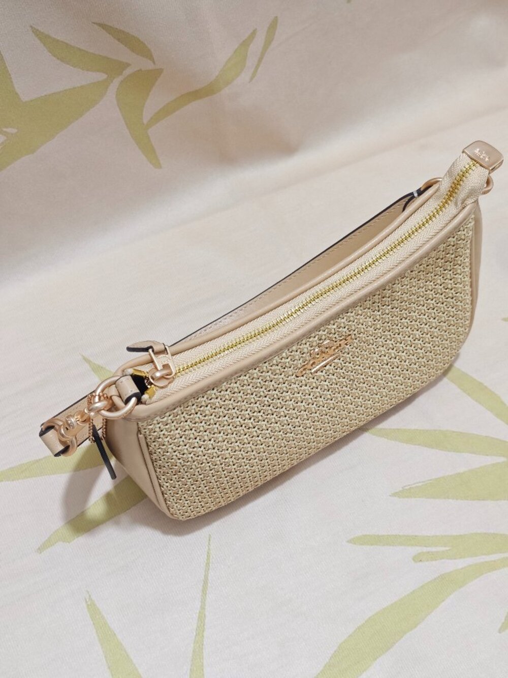 Beige Coach Straw Shoulder Crossbody Bag - Picture 3 of 12